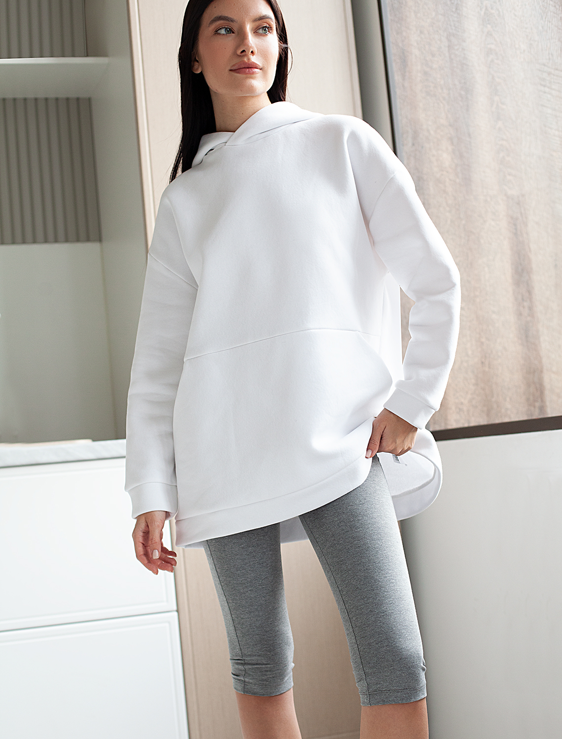 картинка Капри женские серый меланж от магазина Одежда+