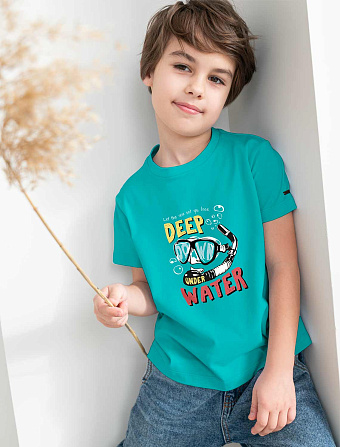 картинка Футболка для мальчика морская волна_deep_water магазин Одежда+ являющийся официальным дистрибьютором в России 